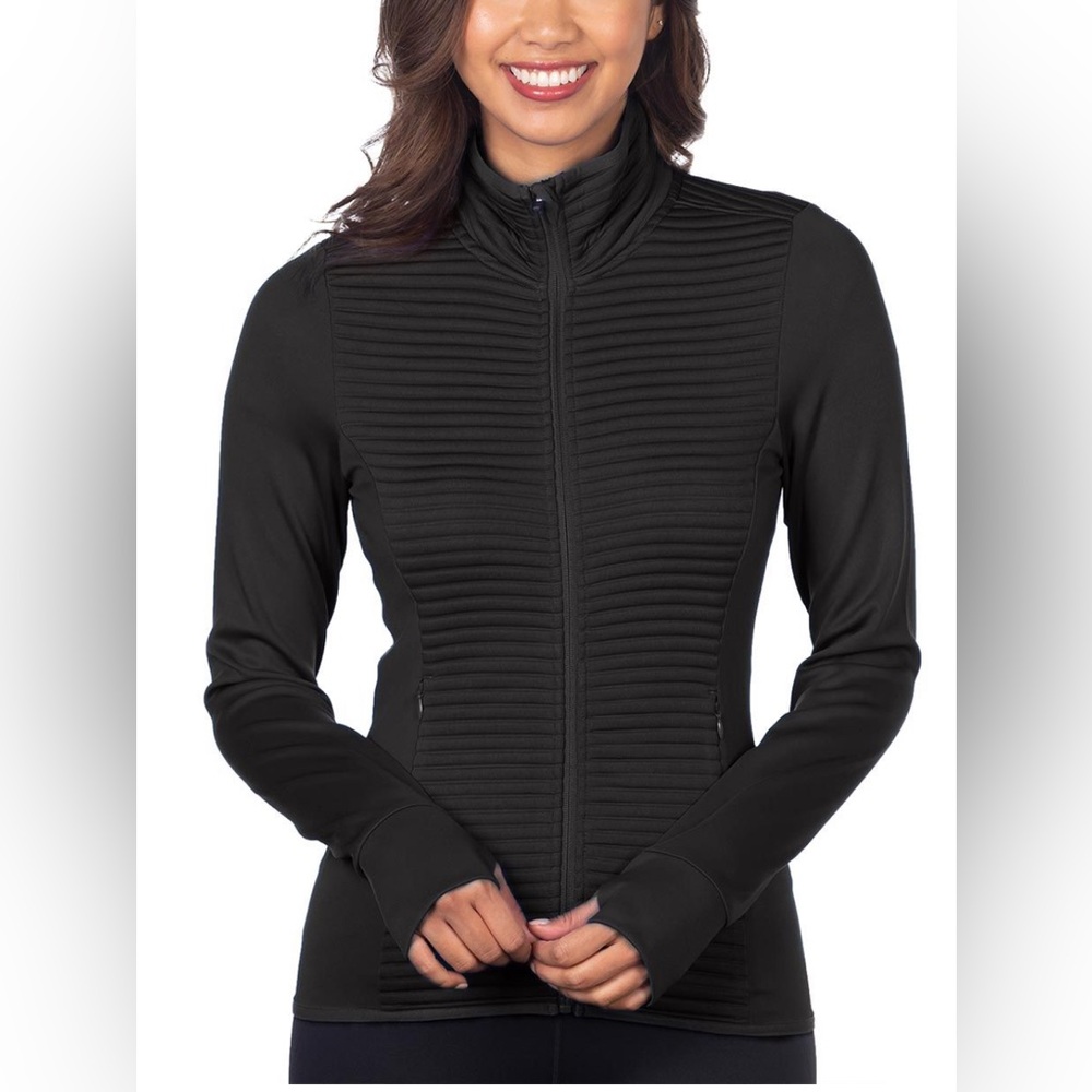 Elegant Black Ribbed Women's‎ Jacket